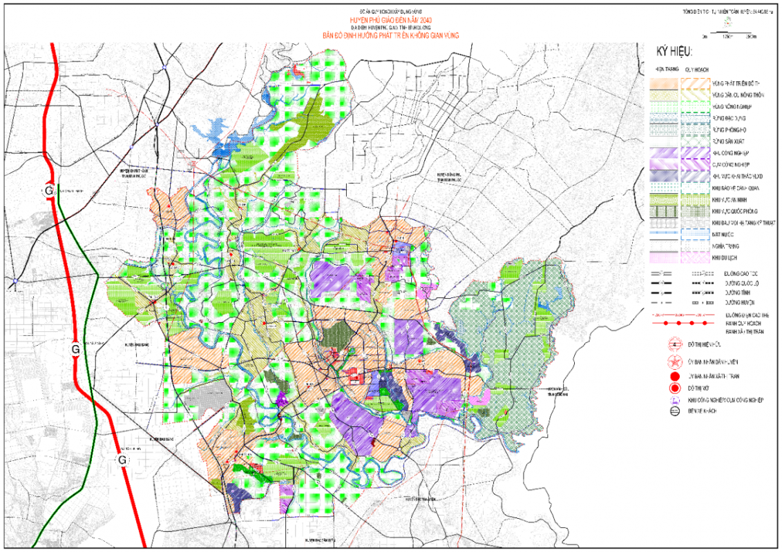 Bản đồ định hướng phát triển không gian vùng Phú Giáo đến năm 2040.